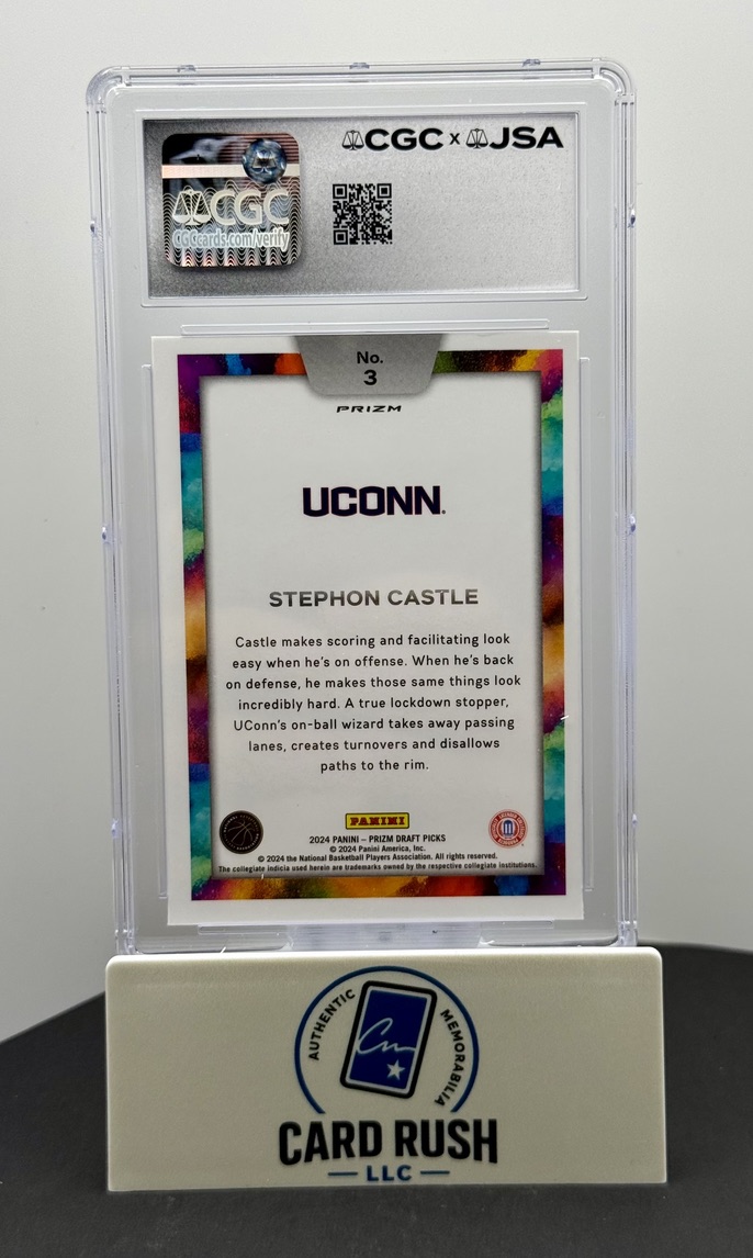 2024 Panini Prizm Draft Picks Color Blast Stephon Castle RC Auto CGC AU, back