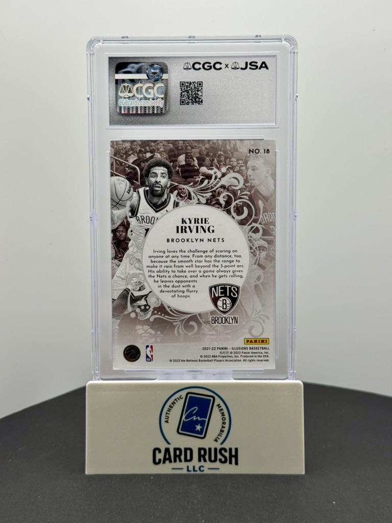 2021-22 Panini Illusions King of Cards #18 Kyrie Irving IP Auto CGC/JSA Authentic, back