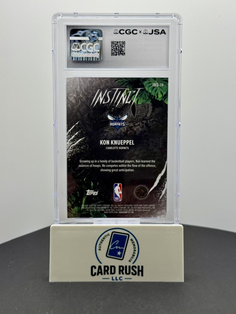 2025-26 Topps Chrome Instinct Kon Knueppel #INS-14 RC IP Auto CGC/JSA Authentic, back