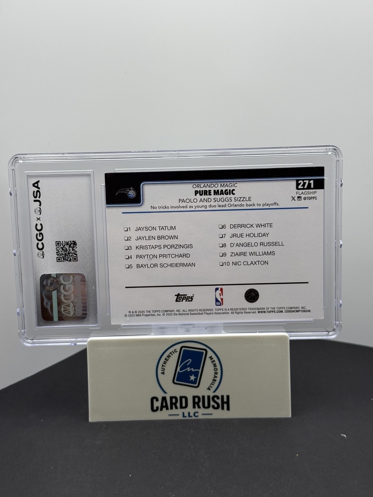 2025-26 Topps Pure Magic Team Color Border Paolo Banchero and Jalen Suggs Dual Auto #271 CGC/JSA Authentic Autograph, back