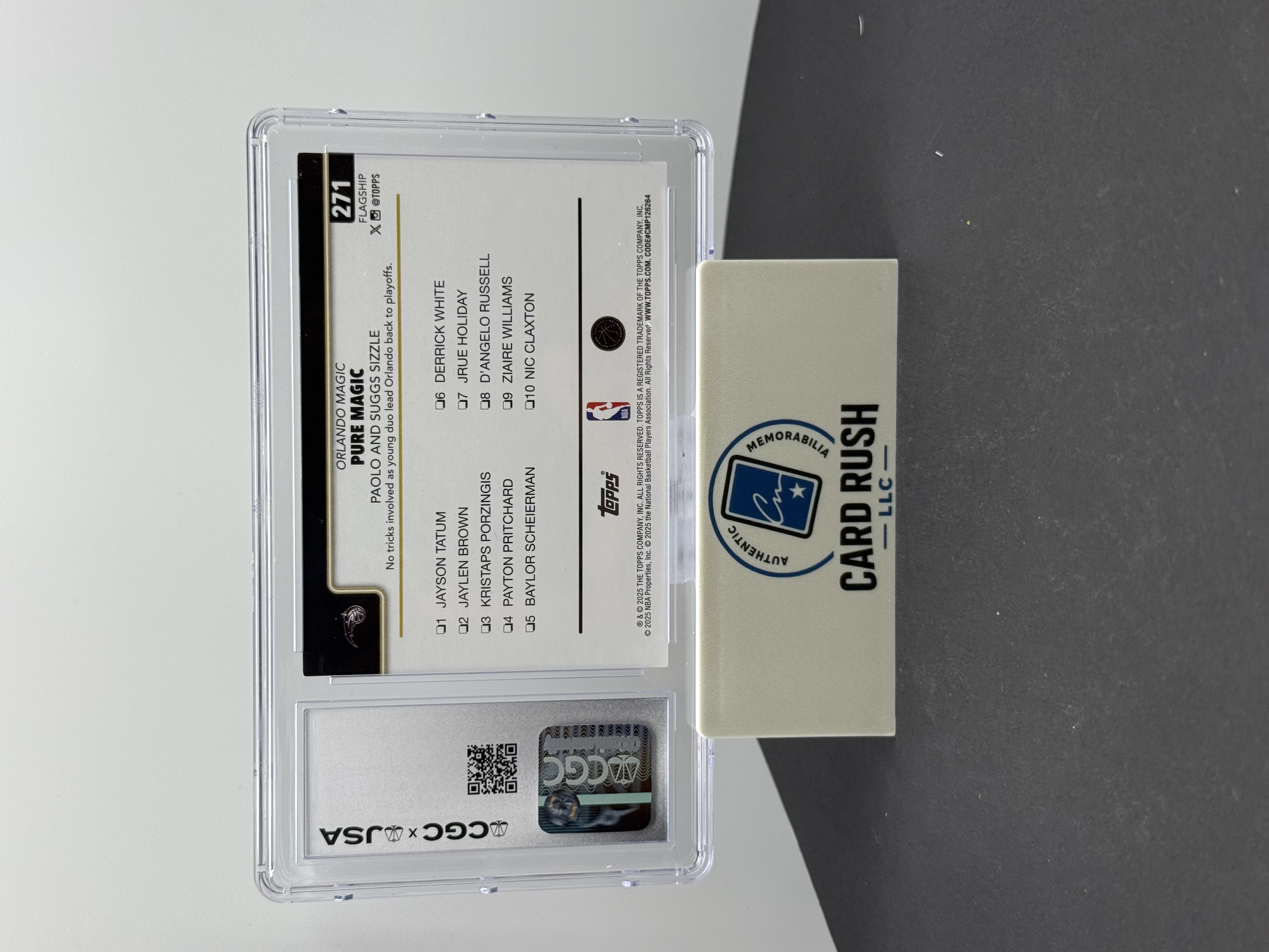 2025-26 Topps Pure Magic Blackout Flash Drop Paolo Banchero and Jalen Suggs Dual Auto /10 CGC/JSA Authentic, back