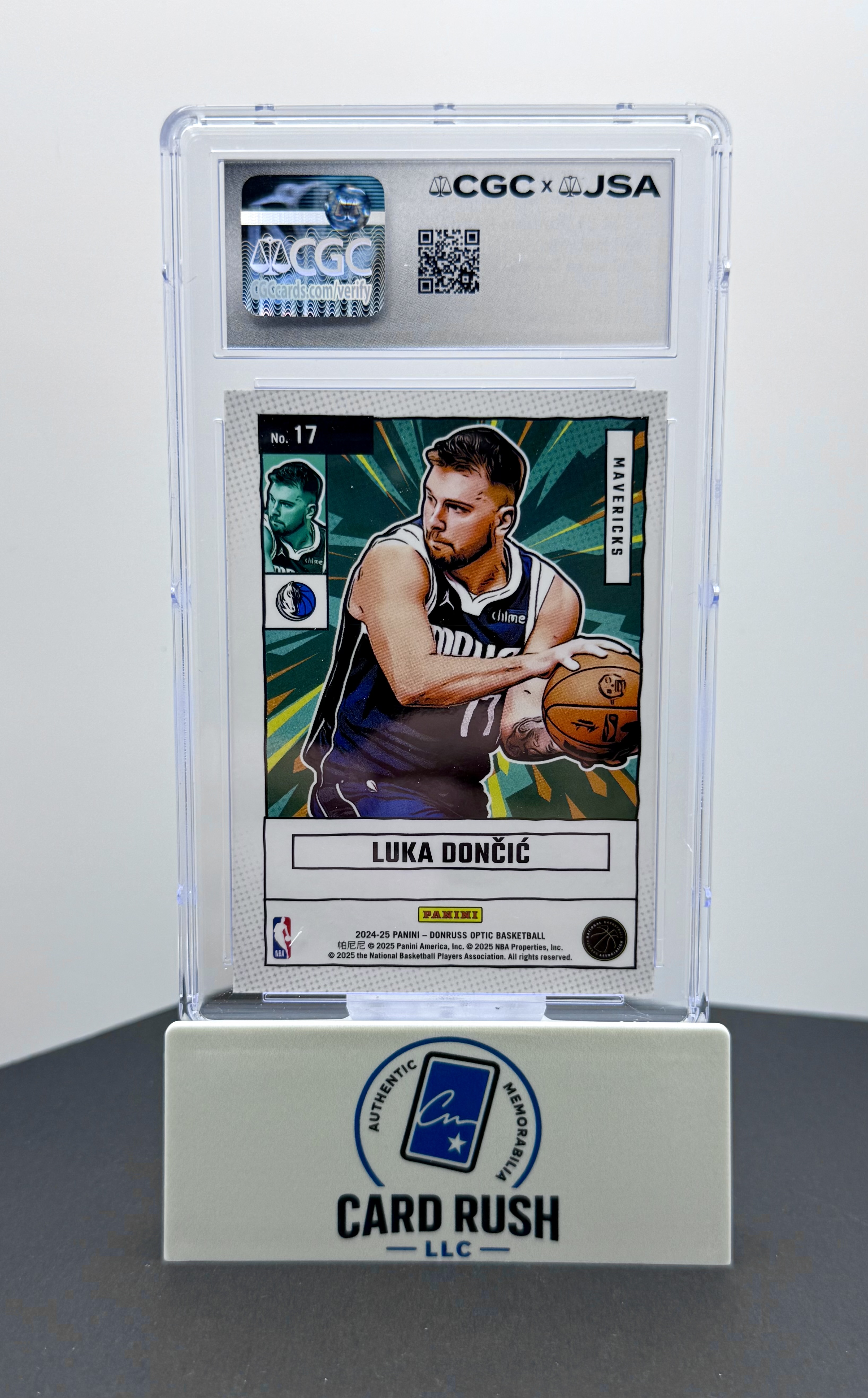 2024-25 Panini Donruss Optic Net Marvels #17 Luka Doncic IP Auto CGC/JSA Authentic, back