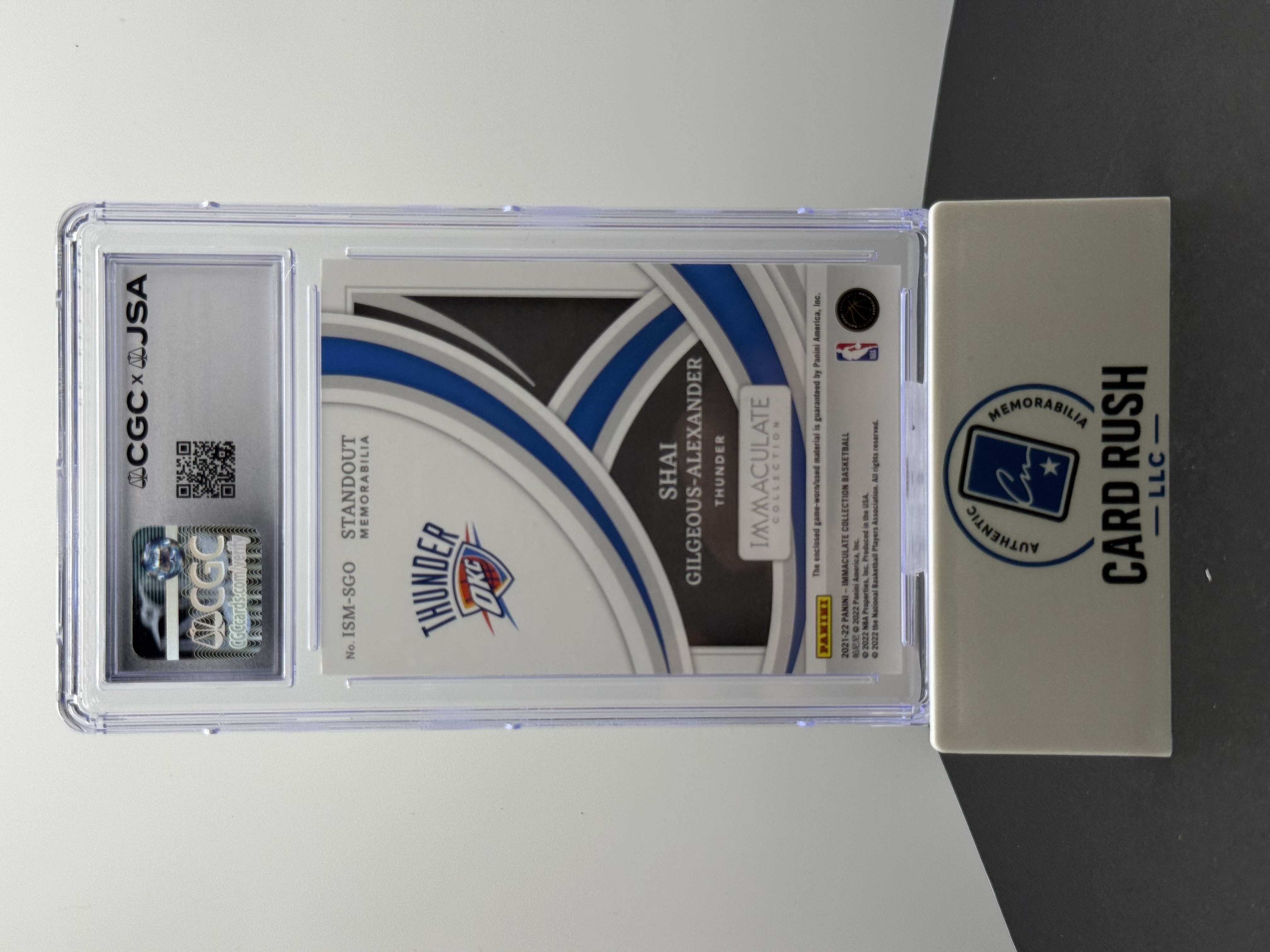 2021-22 Panini Immaculate Collection Standout Memorabilia Shai Gilgeous-Alexander Patch IP Auto /99 CGC/JSA Authentic, back
