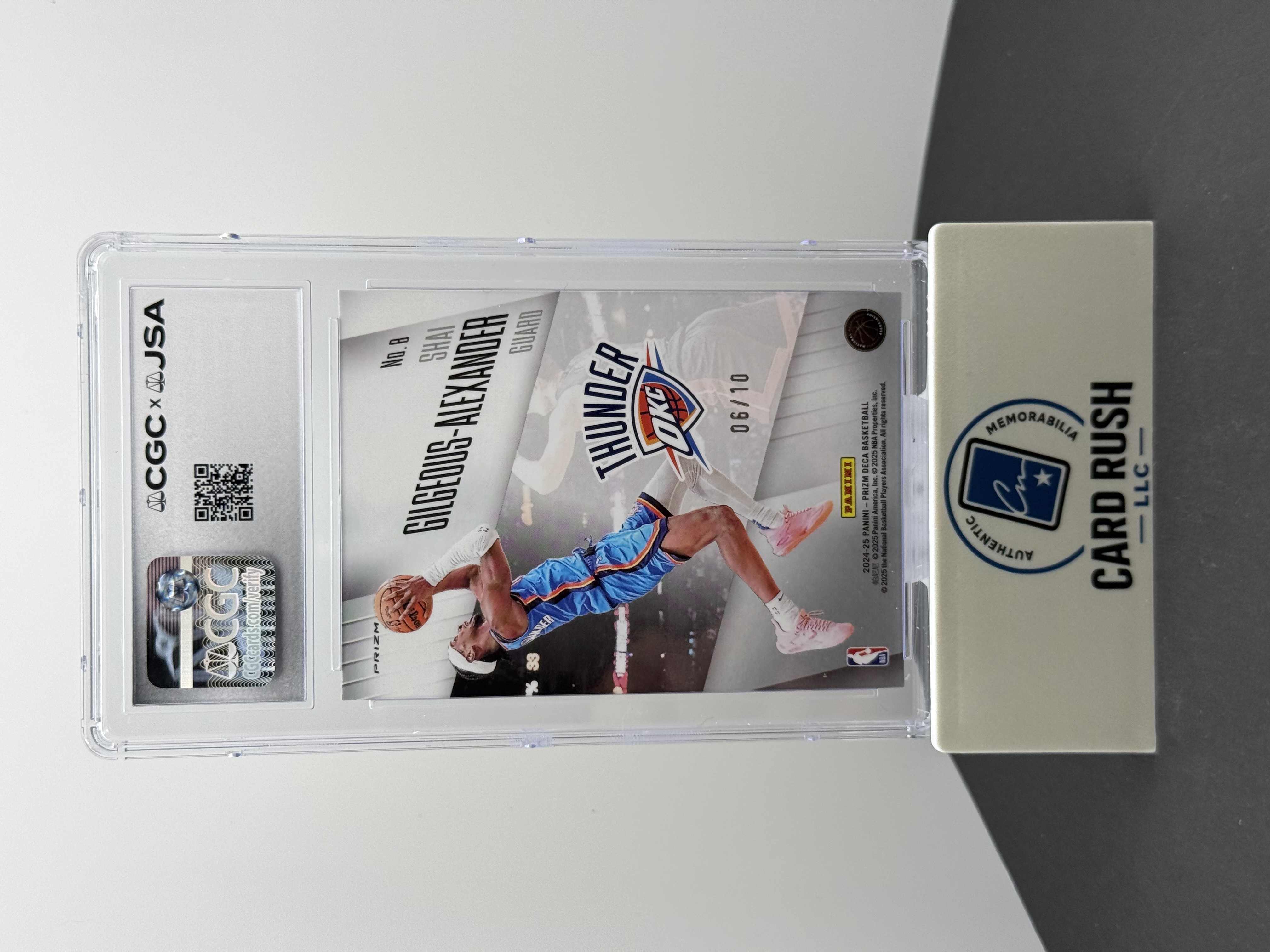 2024-25 Panini Prizm Deca Brilliance Shai Gilgeous-Alexander Gold Auto /10 CGC/JSA Authentic Autograph, back