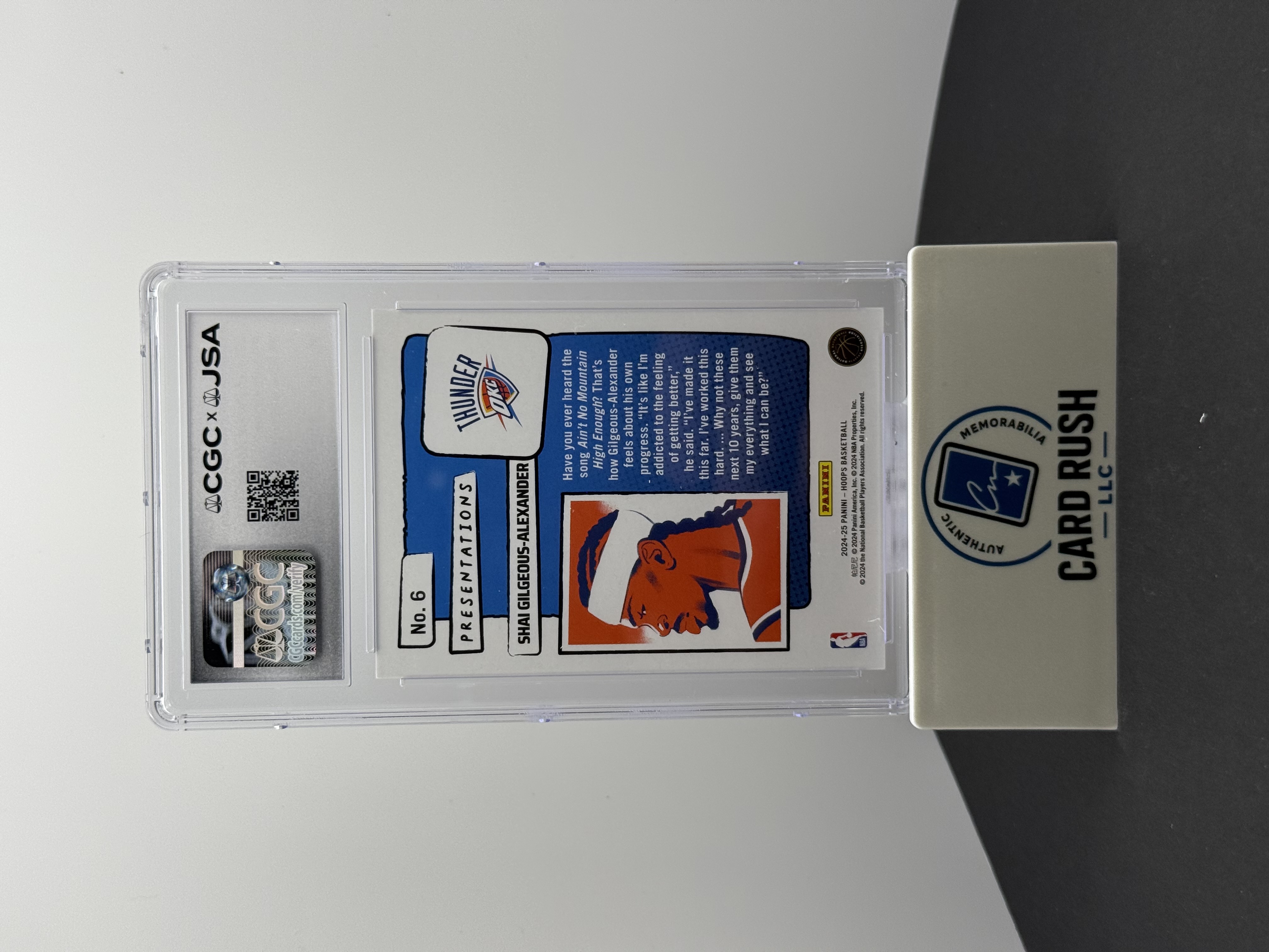 2024-25 Panini Hoops Presentations Shai Gilgeous-Alexander IP Auto CGC/JSA Authentic, back