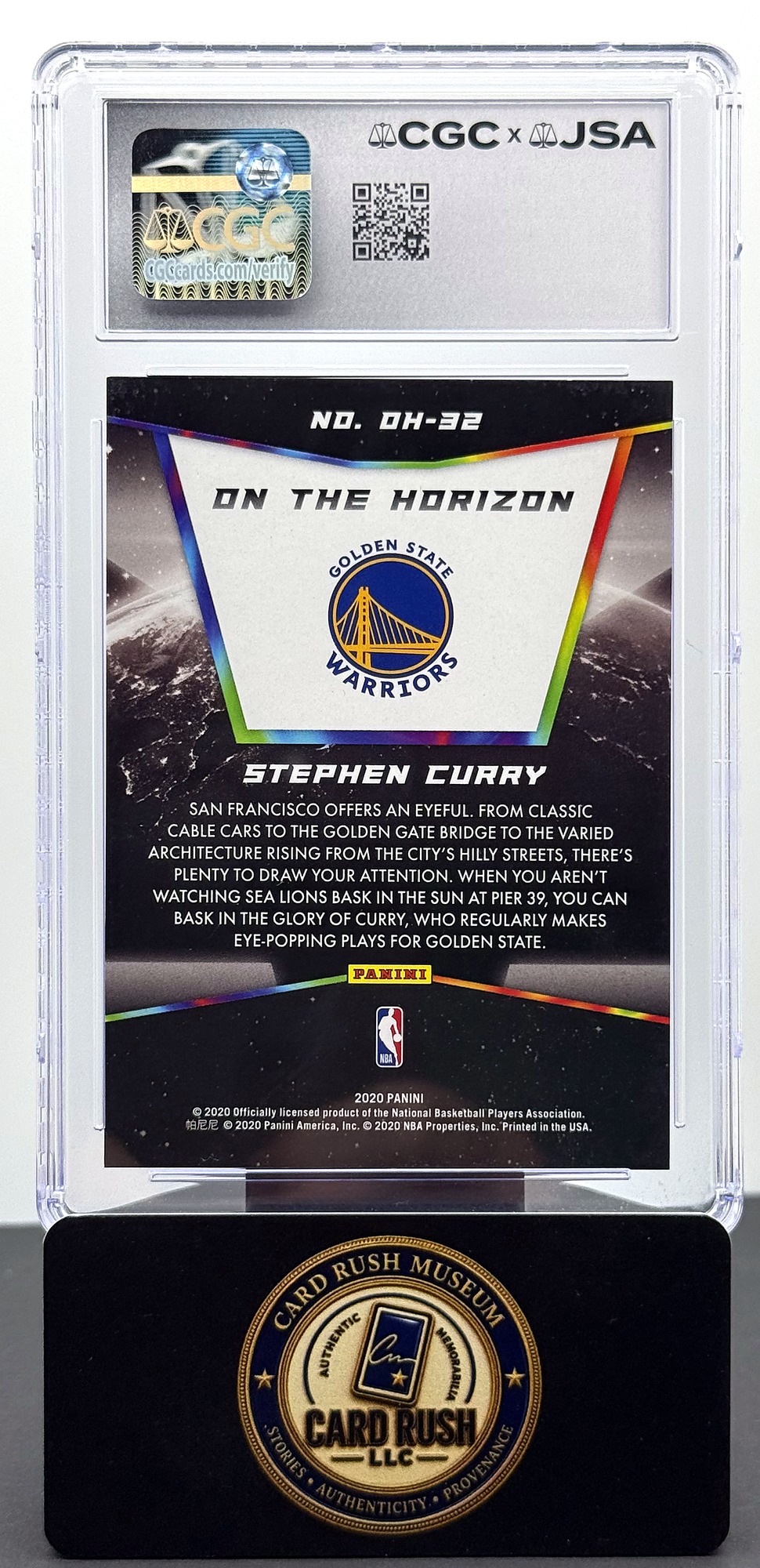 2020-21 Panini On the Horizon #OH-32 Stephen Curry Auto CGC/JSA Authentic Auto 10, back