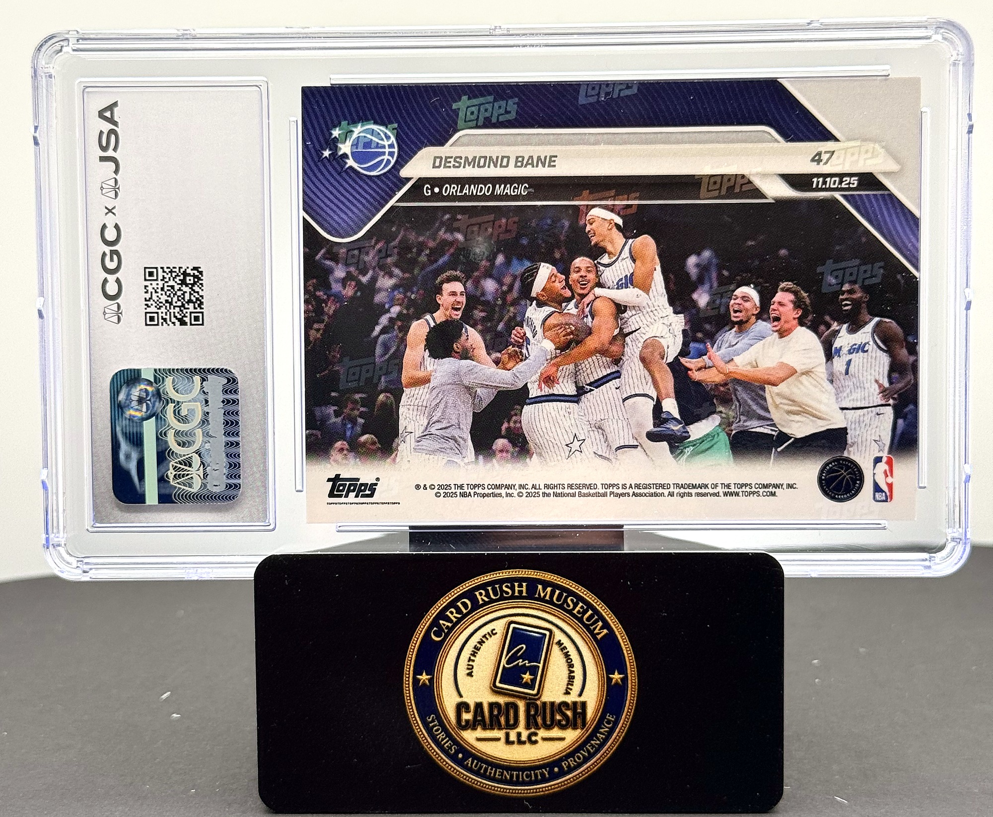 2025-26 Topps Now #47 Desmond Bane Green Foil Auto /99 CGC/JSA Authentic Autograph Auto 10, back