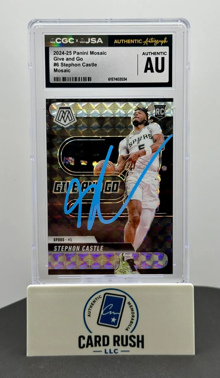 2024-25 Panini Mosaic Give and Go Stephon Castle #6 RC Auto CGC AU