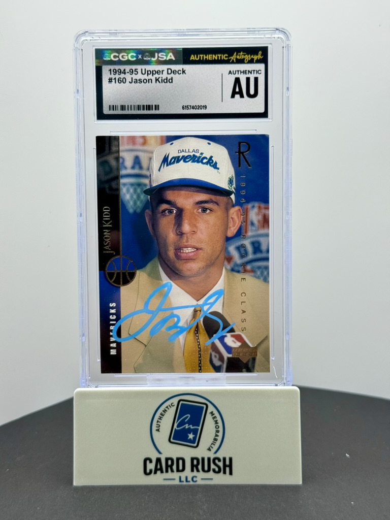 1994-95 Upper Deck Jason Kidd RC #160 Autographed Rookie Card - CGC/JSA In Person Authentic Auto, front