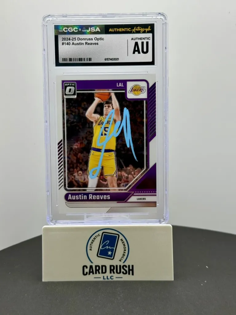 2024-25 Donruss Optic Austin Reaves Auto #140 Los Angeles Lakers CGC/JSA In Person Authentic Autograph