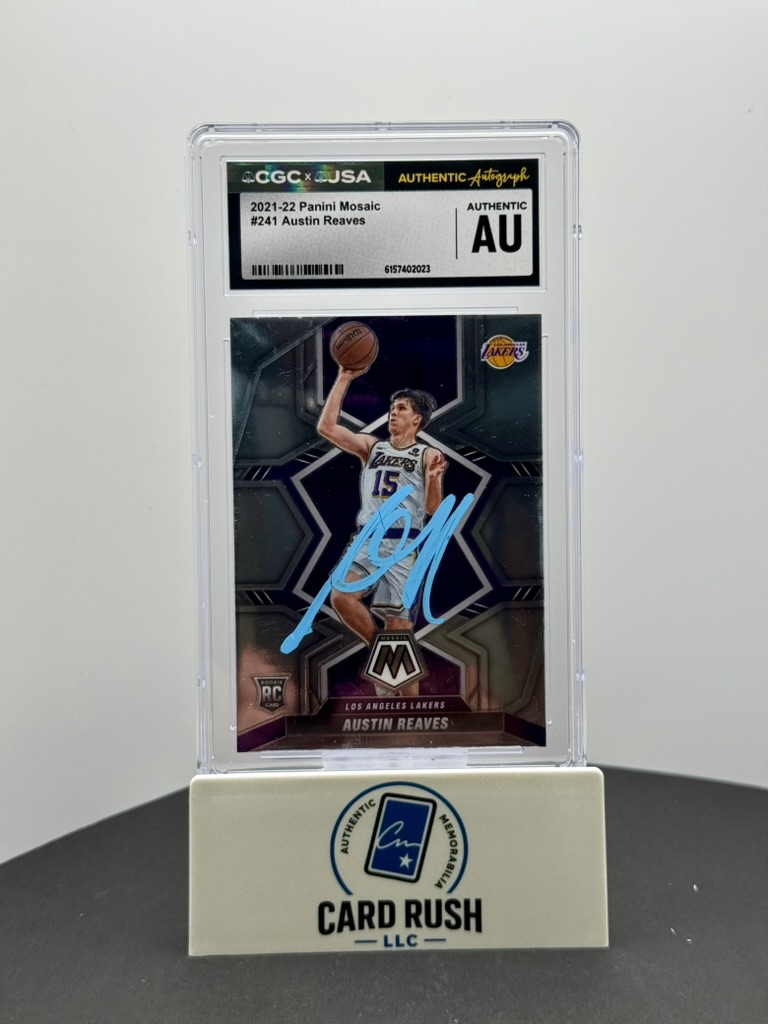 2021-22 Panini Mosaic #241 Austin Reaves Rookie Auto CGC/JSA Authentic Autograph RC, front