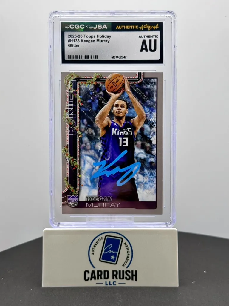 2025-26 Topps Holiday Glitter Keegan Murray #H133 IP Auto CGC/JSA Authentic Autograph