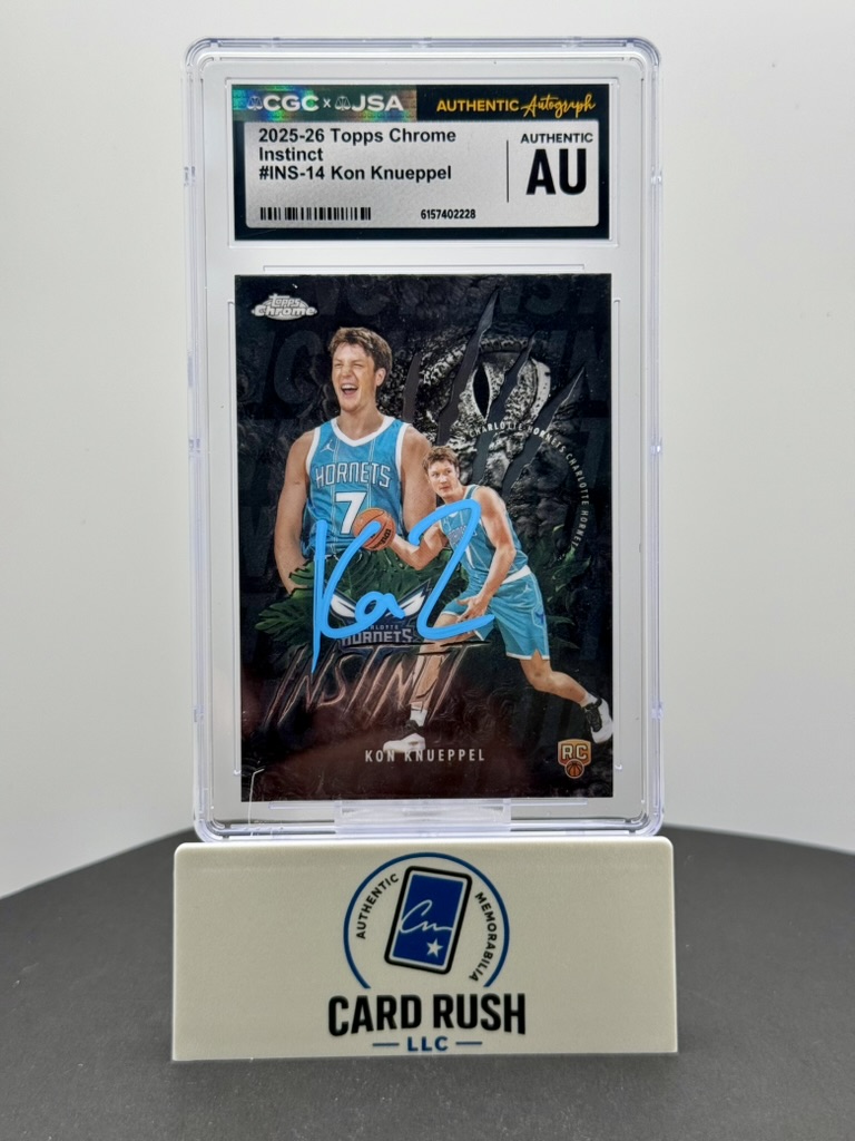 2025-26 Topps Chrome Instinct Kon Knueppel #INS-14 RC IP Auto CGC/JSA Authentic, front
