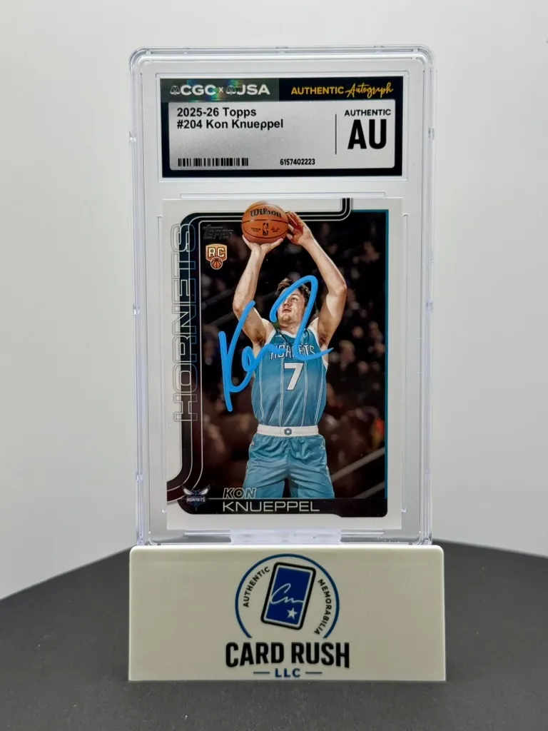 2025-26 Topps Kon Knueppel RC In Person Auto CGC/JSA Authentic Autograph Charlotte Hornets Rookie Card