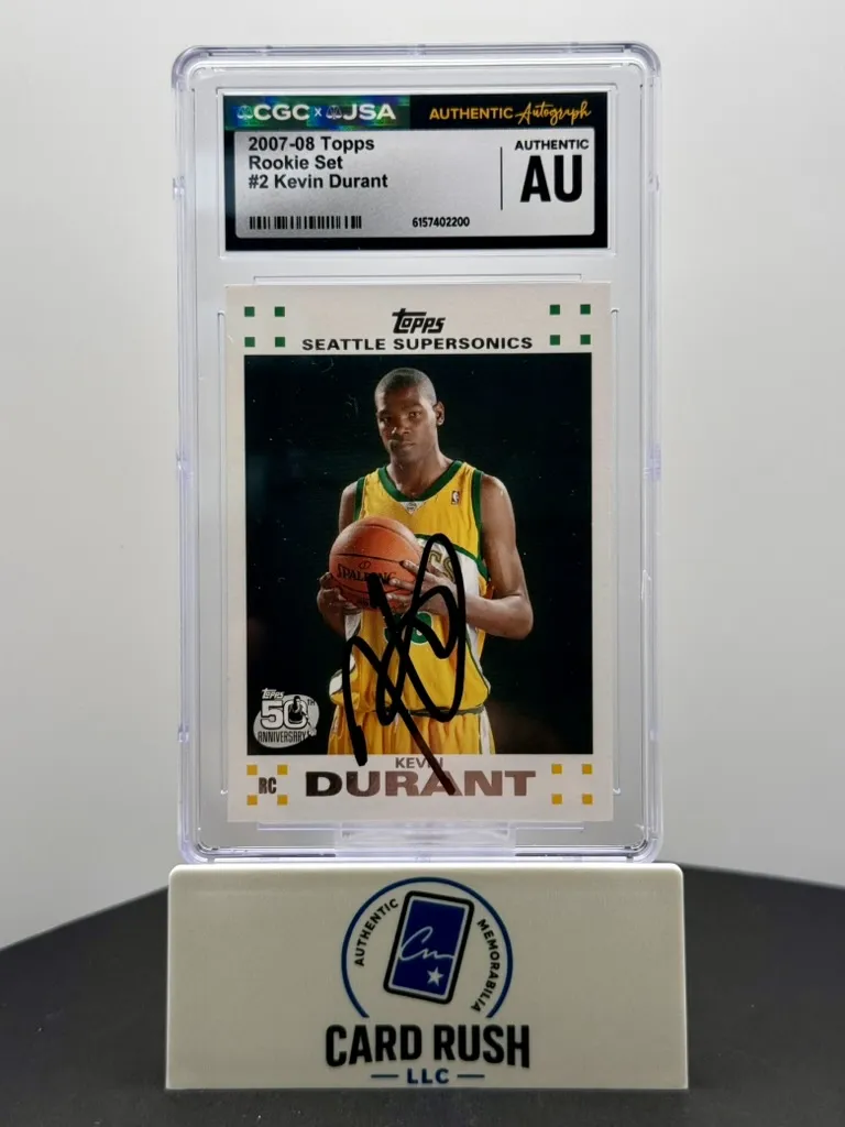 2007-08 Topps Rookie Set #2 Kevin Durant RC In Person Auto CGC/JSA Authentic