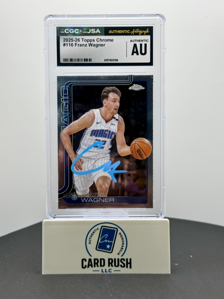 2025-26 Topps Chrome Franz Wagner Auto CGC/JSA Authentic In-Person Autograph, front