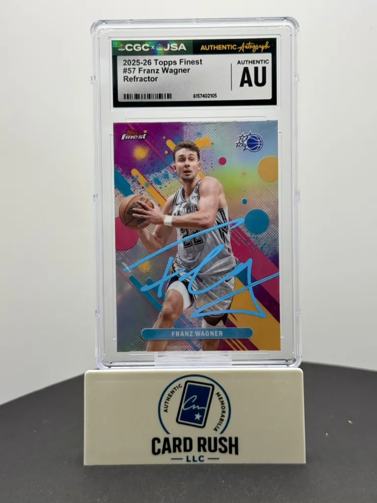 2025-26 Topps Finest #57 Franz Wagner Refractor In-Person Auto CGC/JSA Authentic