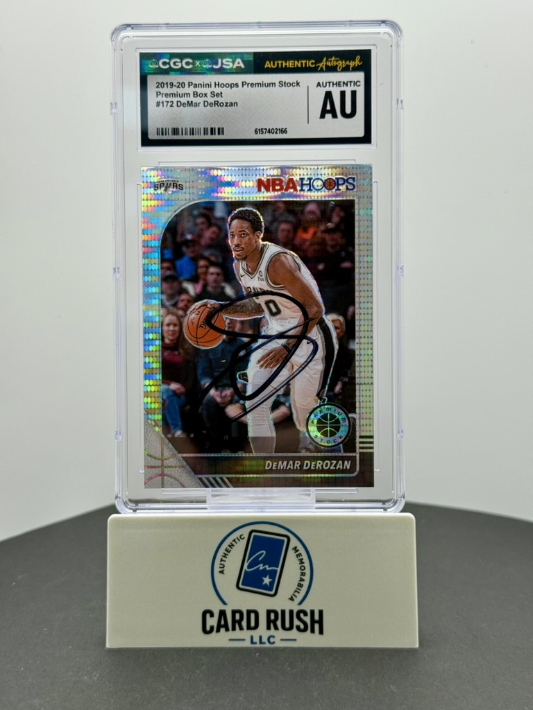 2019-20 Panini Hoops Premium Stock Premium Box Set DeMar DeRozan IP Auto CGC/JSA Authentic, front