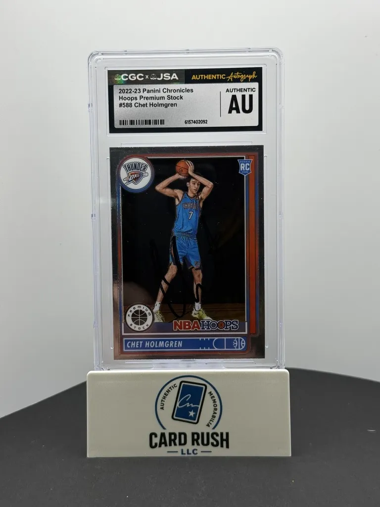 2022-23 Panini Chronicles Hoops Premium Stock #588 Chet Holmgren RC IP Auto CGC/JSA Authentic