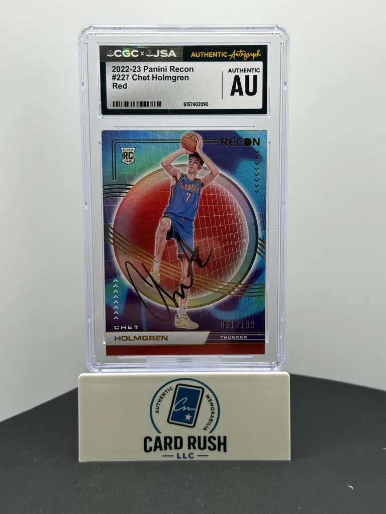 2022-23 Panini Recon Red Chet Holmgren RC Auto #227 061/199 CGC/JSA Authentic Autograph