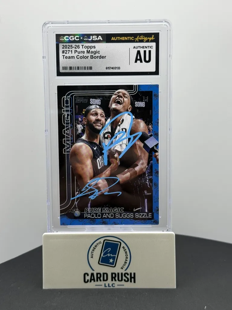 2025-26 Topps Pure Magic Team Color Border Paolo Banchero and Jalen Suggs Dual Auto #271 CGC/JSA Authentic Autograph