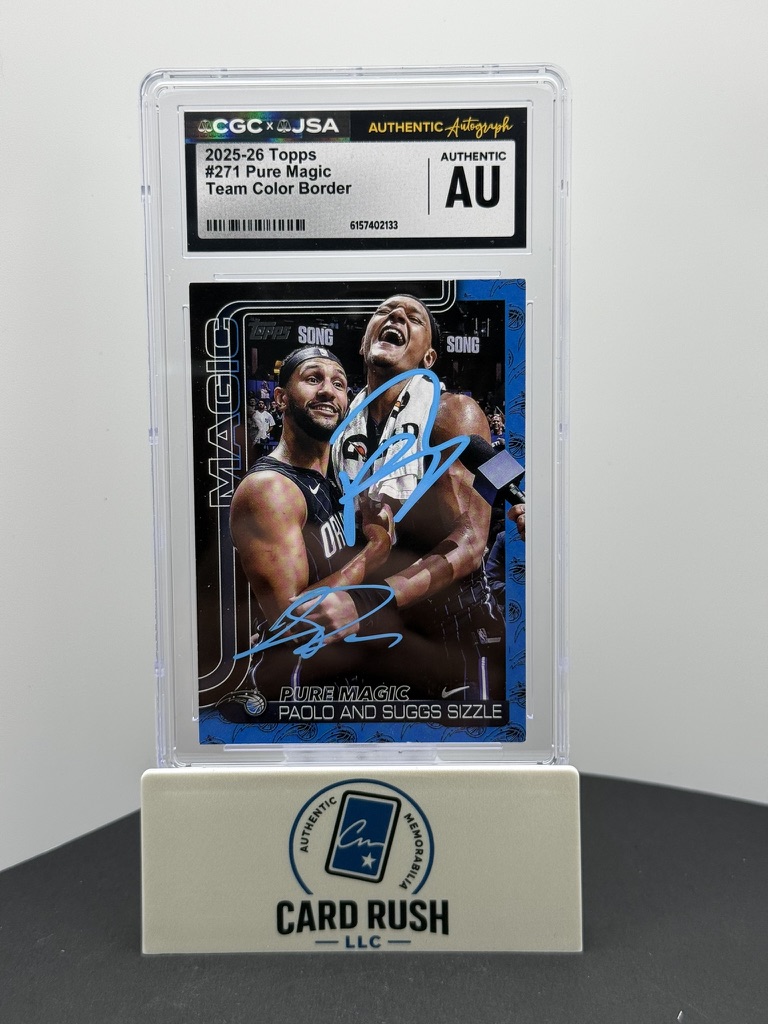 2025-26 Topps Pure Magic Team Color Border Paolo Banchero and Jalen Suggs Dual Auto #271 CGC/JSA Authentic Autograph, front