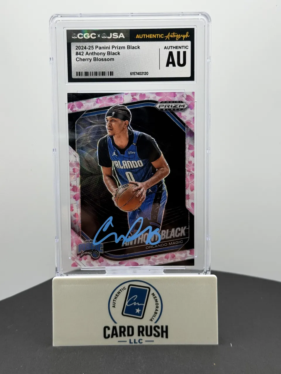 2024-25 Panini Prizm Black Cherry Blossom Anthony Black #42 Orlando Magic IP Auto /20 CGC/JSA Authentic