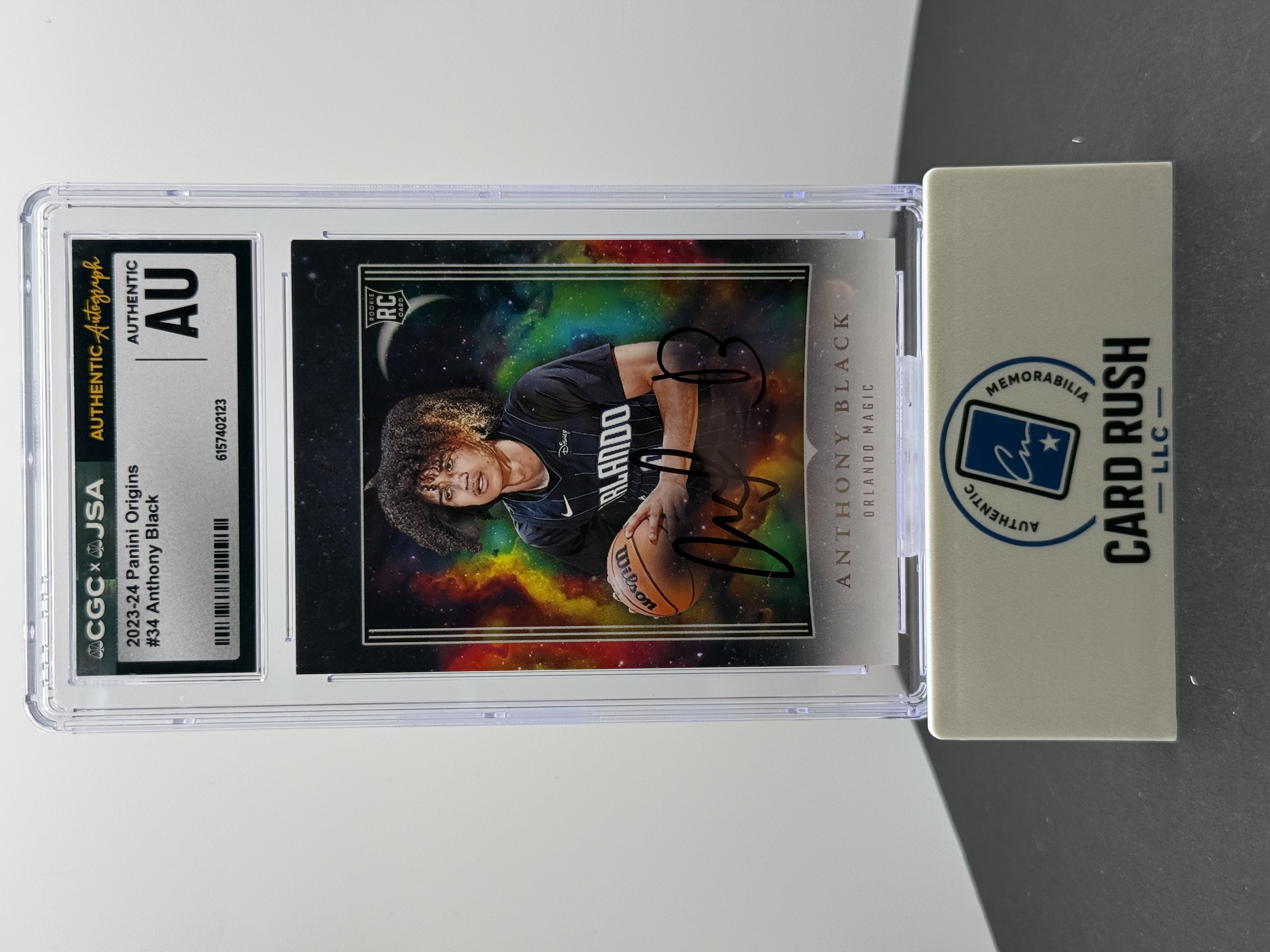 2023-24 Panini Origins Anthony Black RC In-Person Rookie Auto CGC/JSA Authentic Autograph Orlando Magic, front
