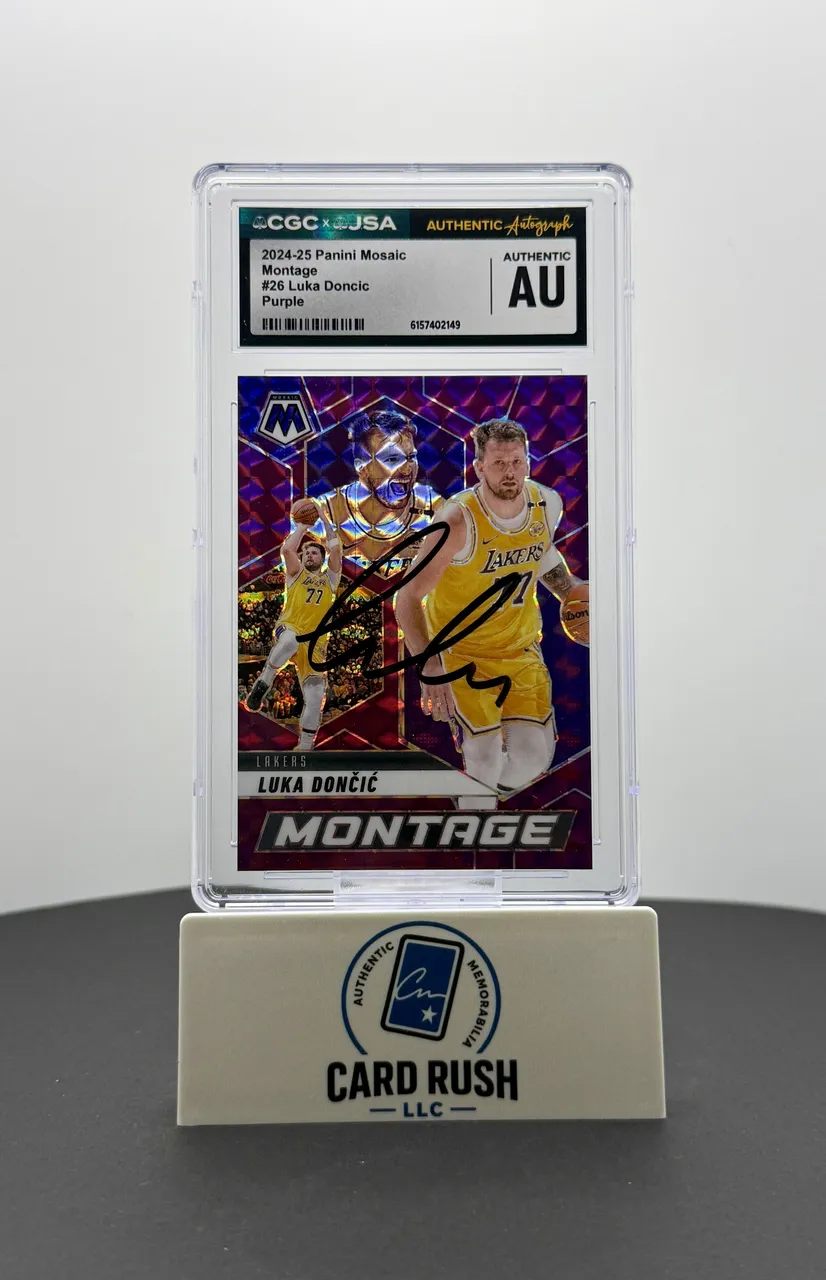 2024-25 Panini Mosaic Montage Purple Luka Doncic #26 CGC/JSA Authentic IP Autograph