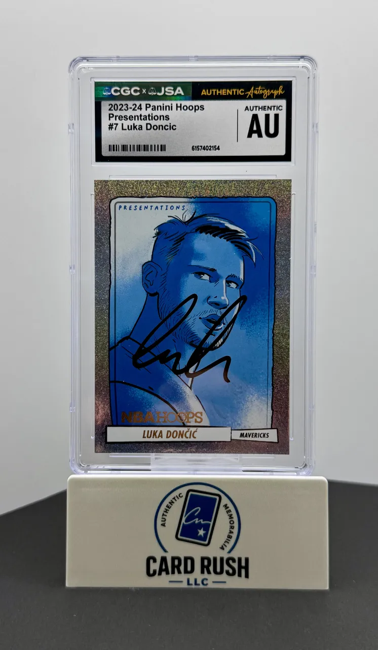 2023-24 Panini Hoops Presentations #7 Luka Doncic CGC/JSA Authentic IP Autograph