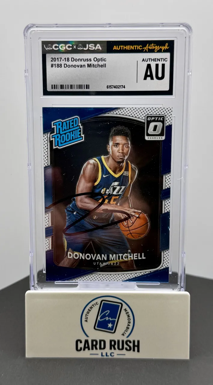 2017-18 Donruss Optic Donovan Mitchell Rated Rookie #188 RC CGC/JSA Authentic IP Autograph