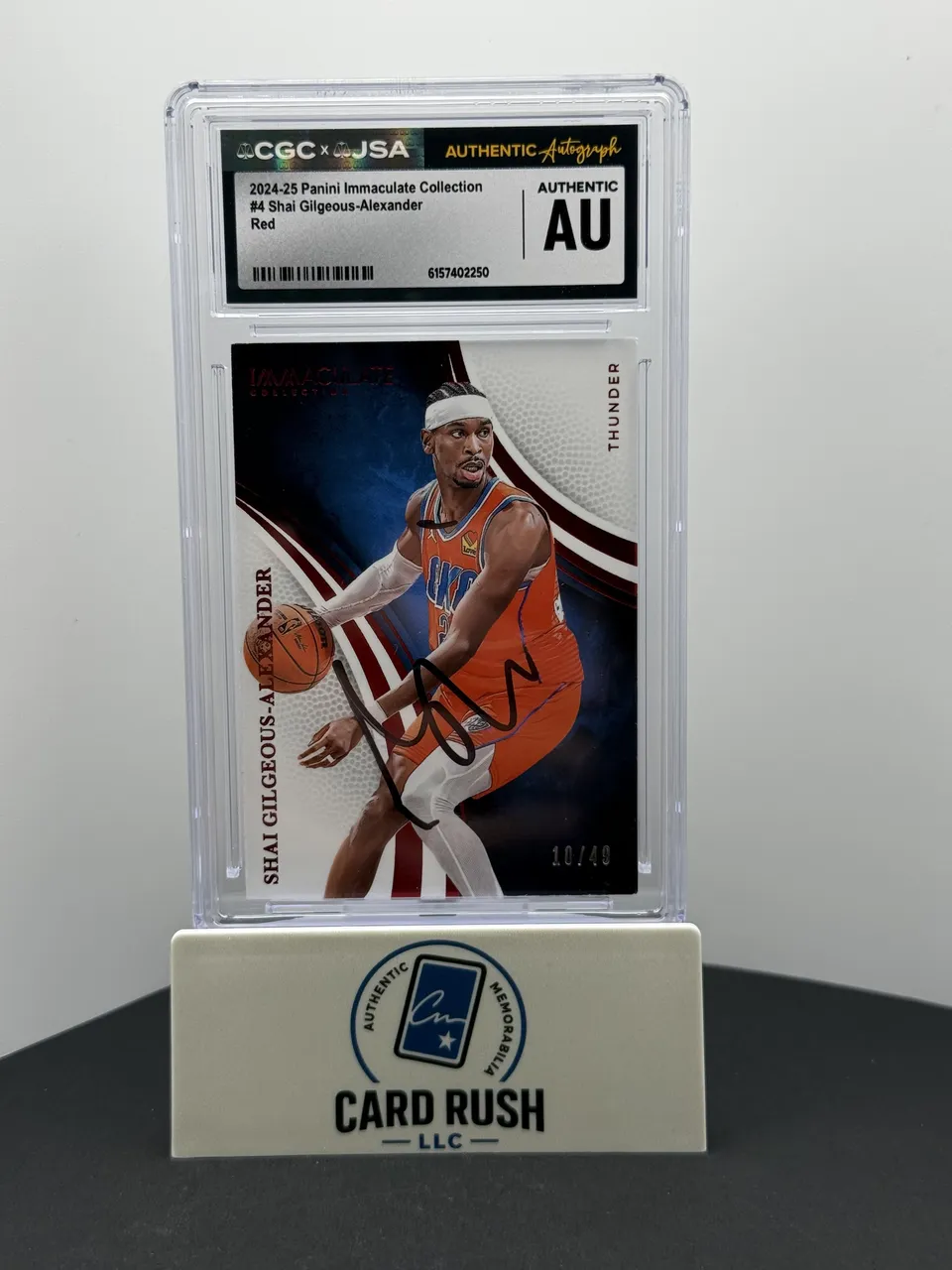 2024-25 Panini Immaculate Collection Shai Gilgeous-Alexander Red IP Auto #4 /49 CGC/JSA Authentic