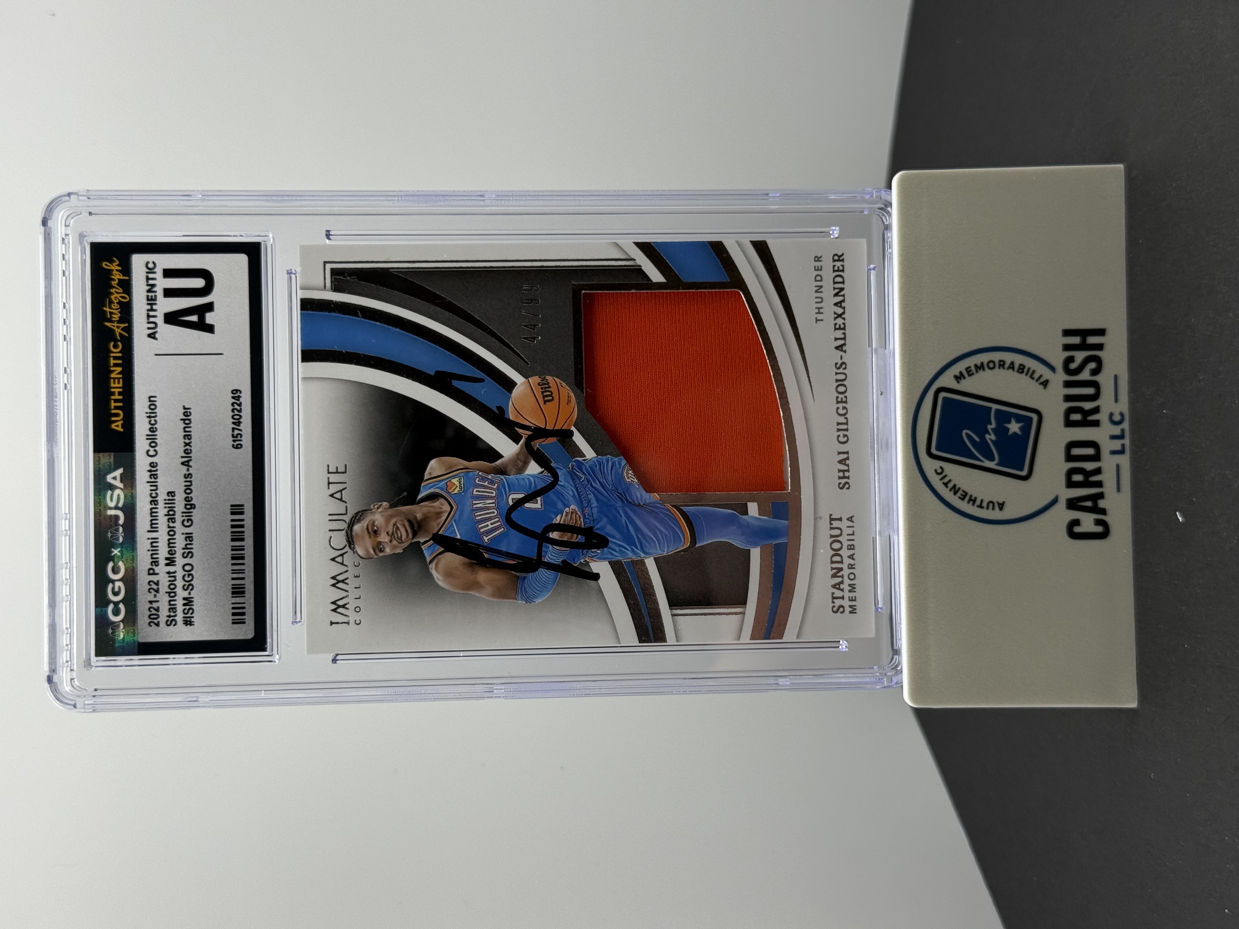 2021-22 Panini Immaculate Collection Standout Memorabilia Shai Gilgeous-Alexander Patch IP Auto /99 CGC/JSA Authentic, front