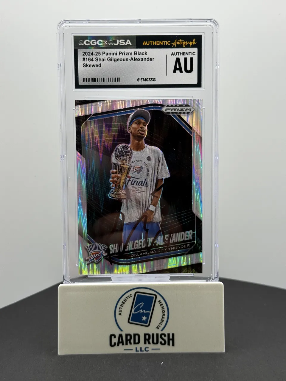 2024-25 Panini Prizm Black Skewed #164 Shai Gilgeous-Alexander Autograph Card /240 - CGC/JSA Authentic Autograph