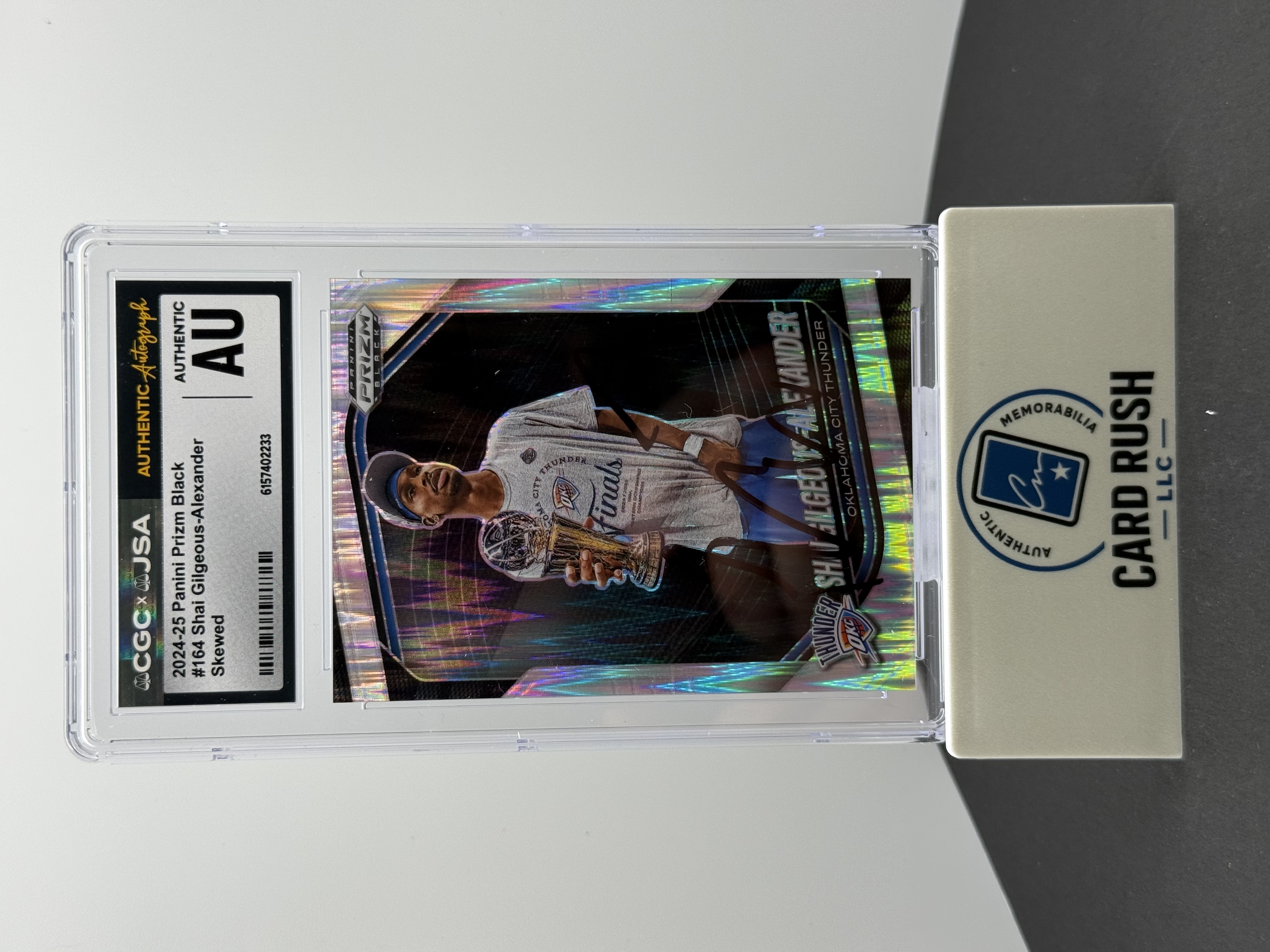 2024-25 Panini Prizm Black Skewed #164 Shai Gilgeous-Alexander Autograph Card /240 - CGC/JSA Authentic Autograph, front