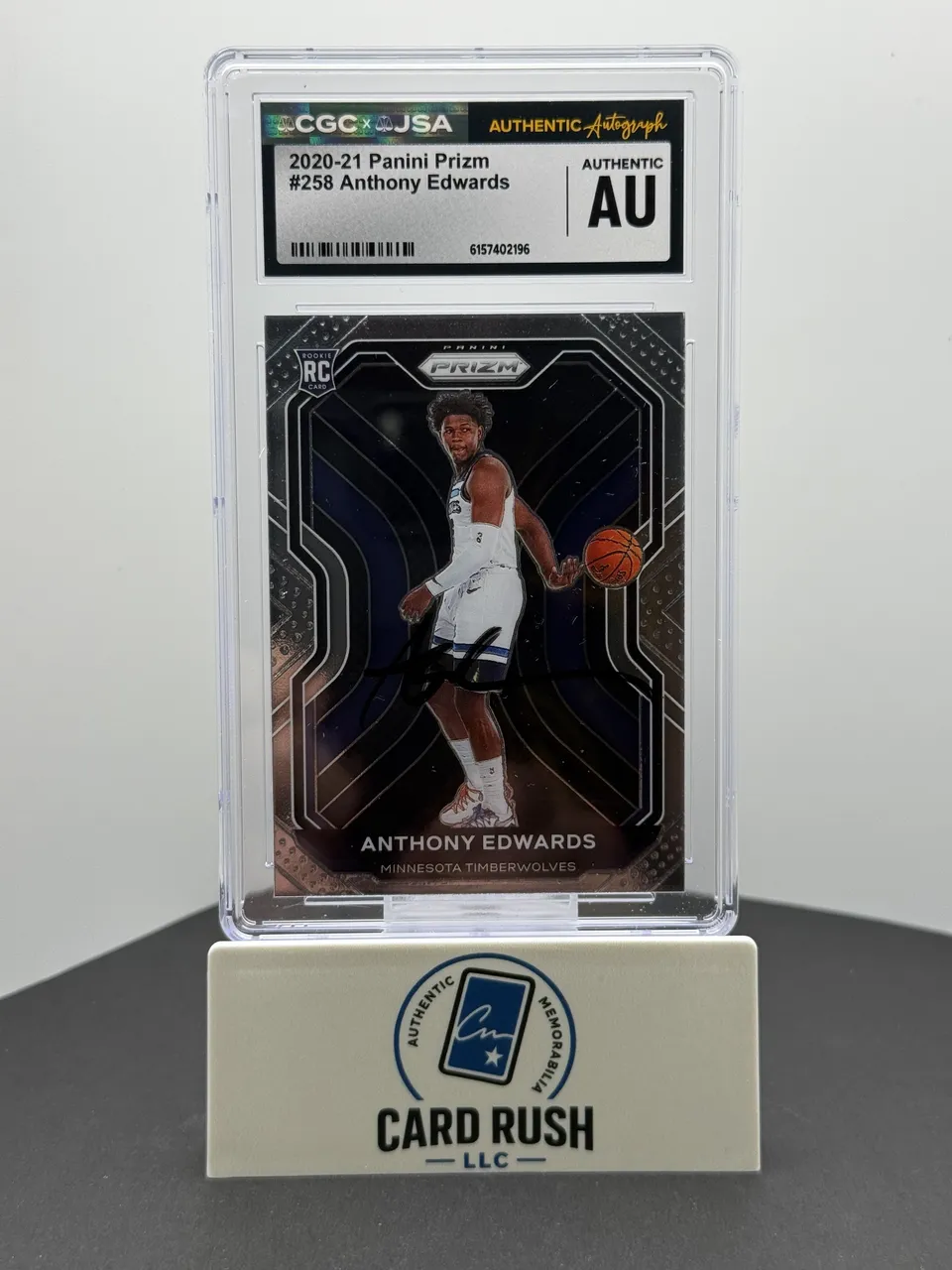 2020-21 Panini Prizm Anthony Edwards RC IP Auto CGC/JSA Authentic