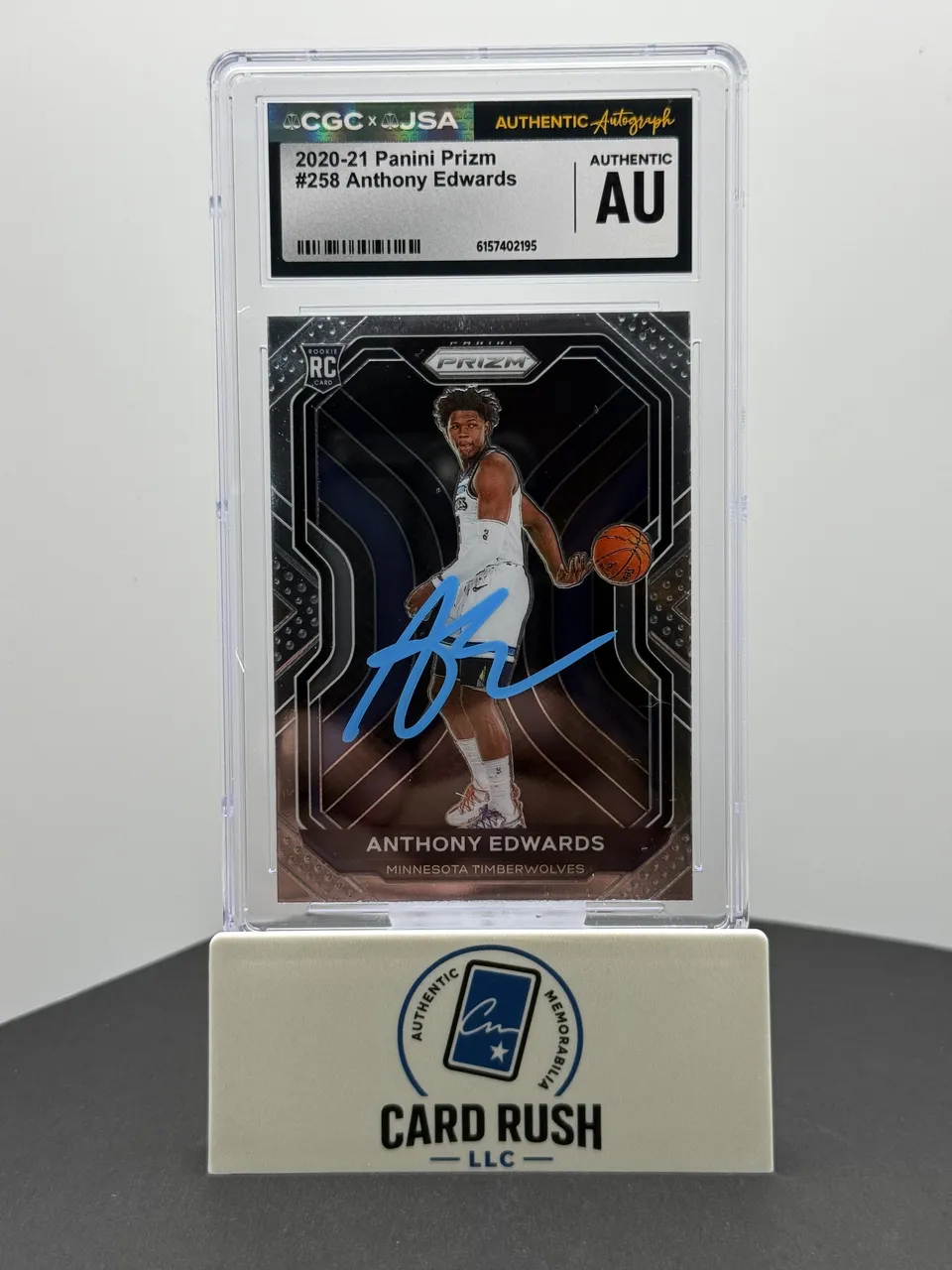 2020-21 Panini Prizm Anthony Edwards Rookie Card Autograph - CGC/JSA Authentic Autograph