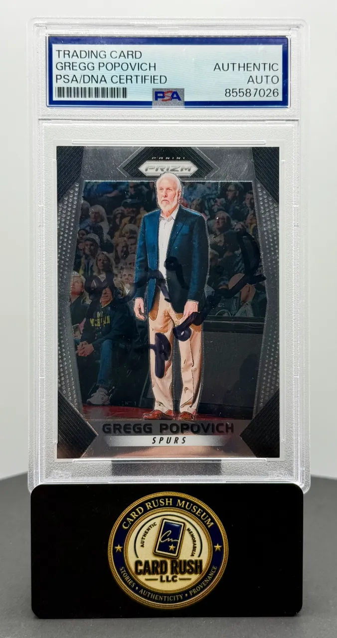 2017-18 Panini Prizm Gregg Popovich #300 Auto PSA/PSA/DNA Authentic