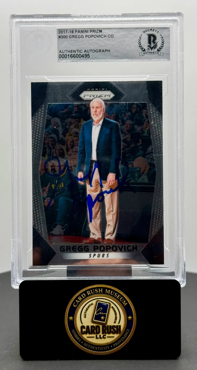 2017-18 Panini Prizm Gregg Popovich Spurs Coach Auto BGS Authentic Autograph