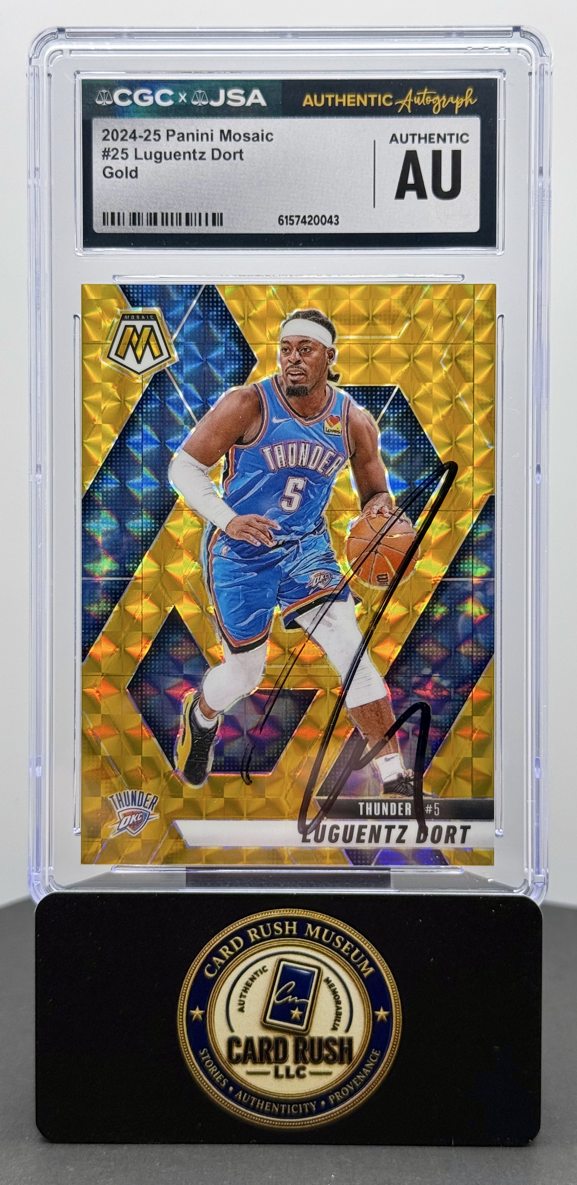 2024-25 Panini Mosaic Gold Luguentz Dort Autograph /10 CGC/JSA Authentic, front