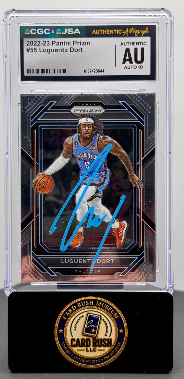 2022-23 Panini Prizm #55 Luguentz Dort IP Autograph CGC/JSA Authentic Auto 10