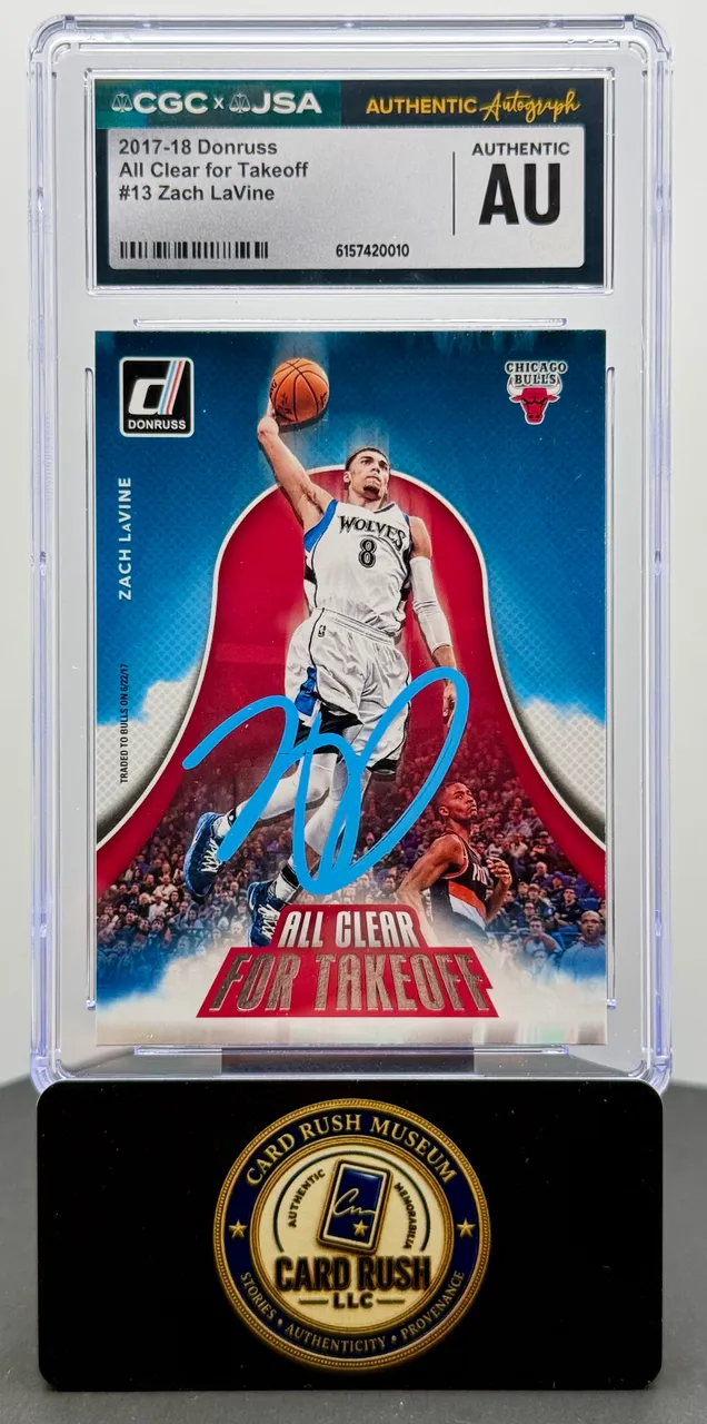 2017-18 Donruss All Clear for Takeoff #13 Zach LaVine Autograph - CGC/JSA Authentic Auto