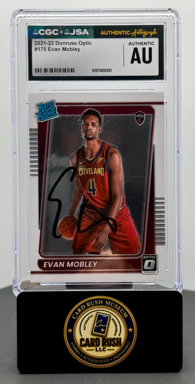 2021-22 Panini Donruss Optic #175 Evan Mobley Rated Rookie Auto CGC/JSA Authentic Autograph
