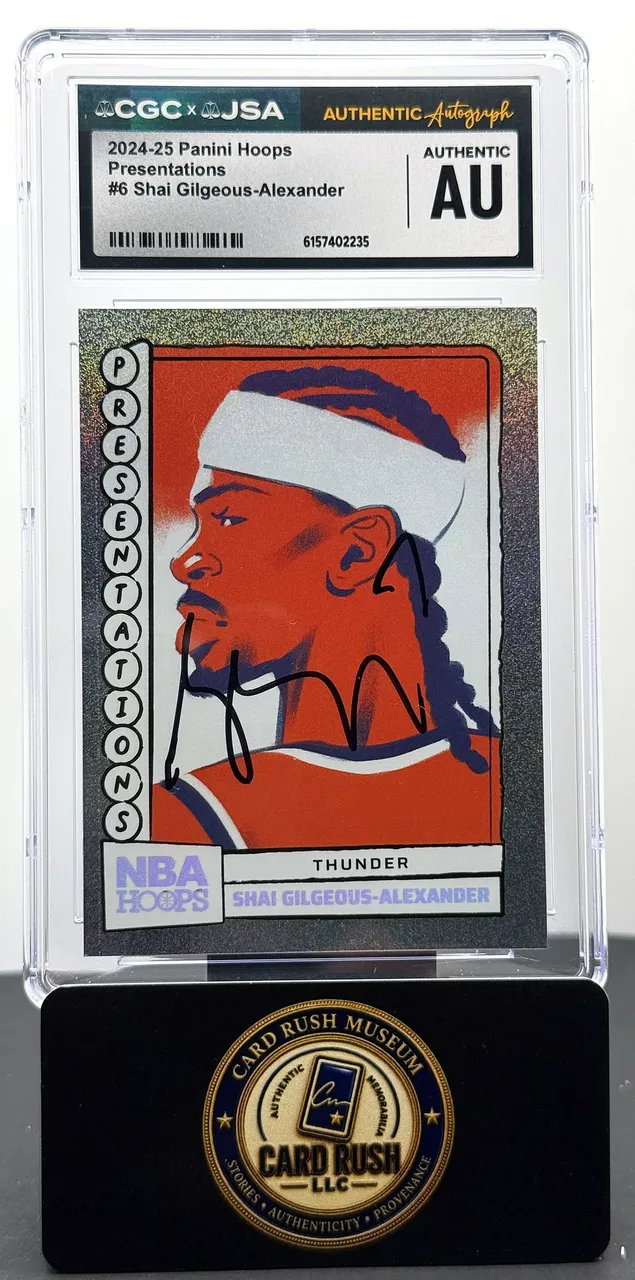 2024-25 Panini Hoops Presentations #6 Shai Gilgeous-Alexander Auto CGC/JSA Authentic Autograph