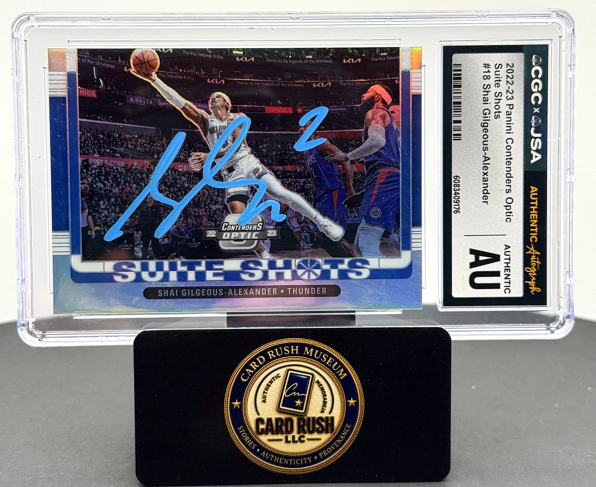 2022-23 Panini Contenders Optic Suite Shots #18 Shai Gilgeous-Alexander Auto CGC/JSA Authentic Autograph, front