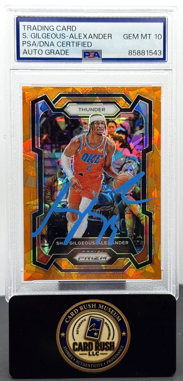 2023-24 Panini Prizm Orange Ice #85 Shai Gilgeous-Alexander Autograph PSA/DNA Auto 10