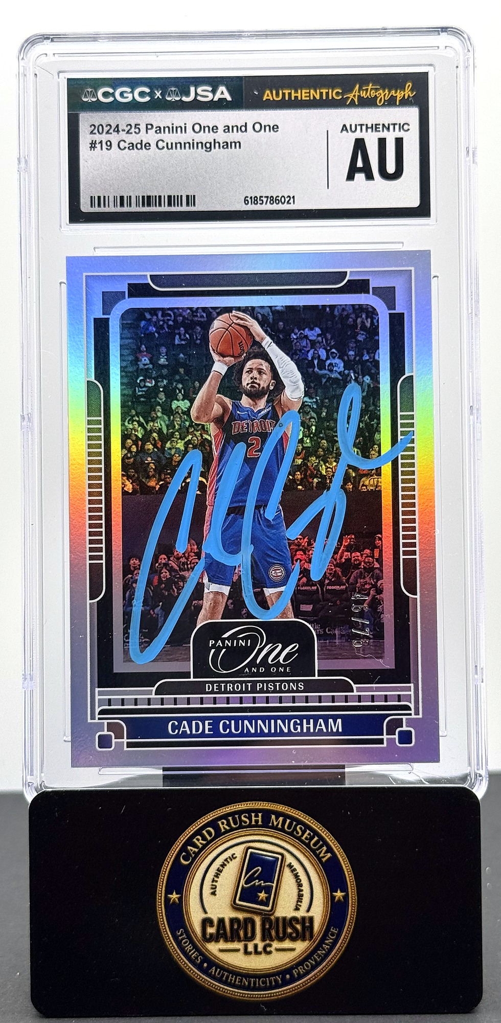 2024-25 Panini One and One Cade Cunningham #19 Auto CGC/JSA Authentic Autograph, front