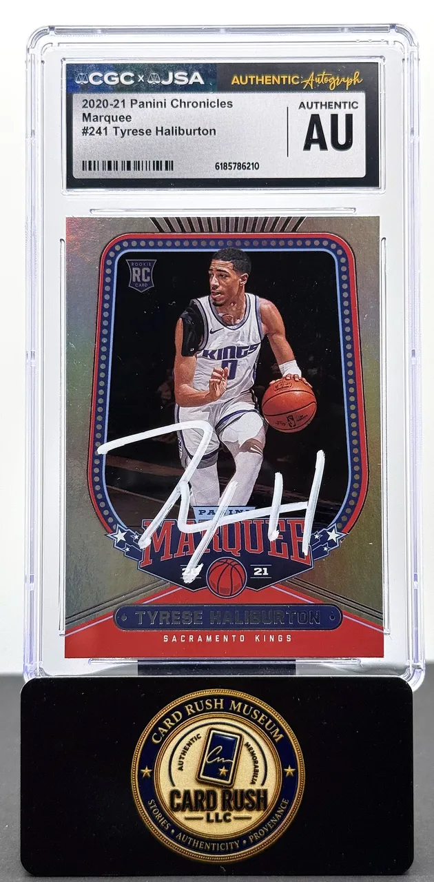 2020-21 Panini Chronicles Marquee #241 Tyrese Haliburton RC Auto CGC/JSA Authentic Autograph