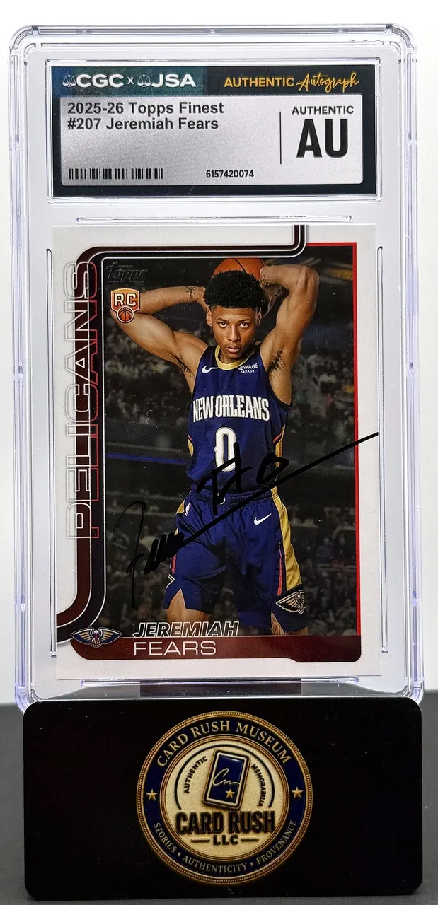 2025-26 Topps Finest #207 Jeremiah Fears RC Auto CGC/JSA Authentic Autograph