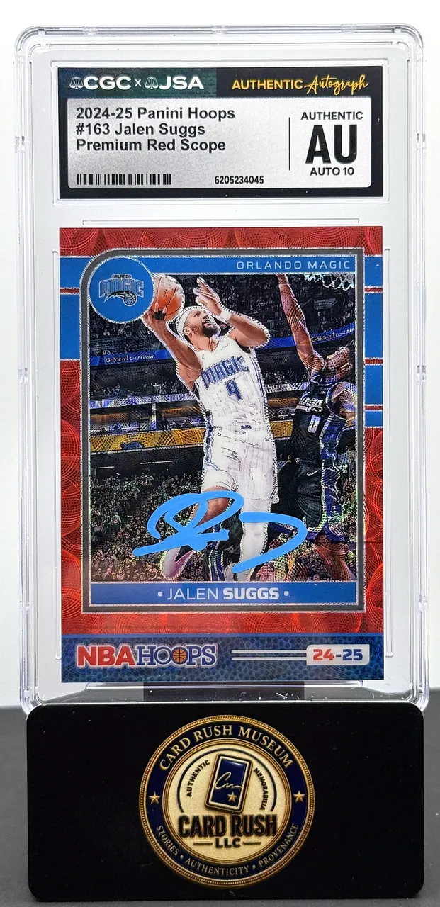 2024-25 Panini Hoops #163 Jalen Suggs Premium Red Scope Auto CGC/JSA Authentic Autograph Auto 10